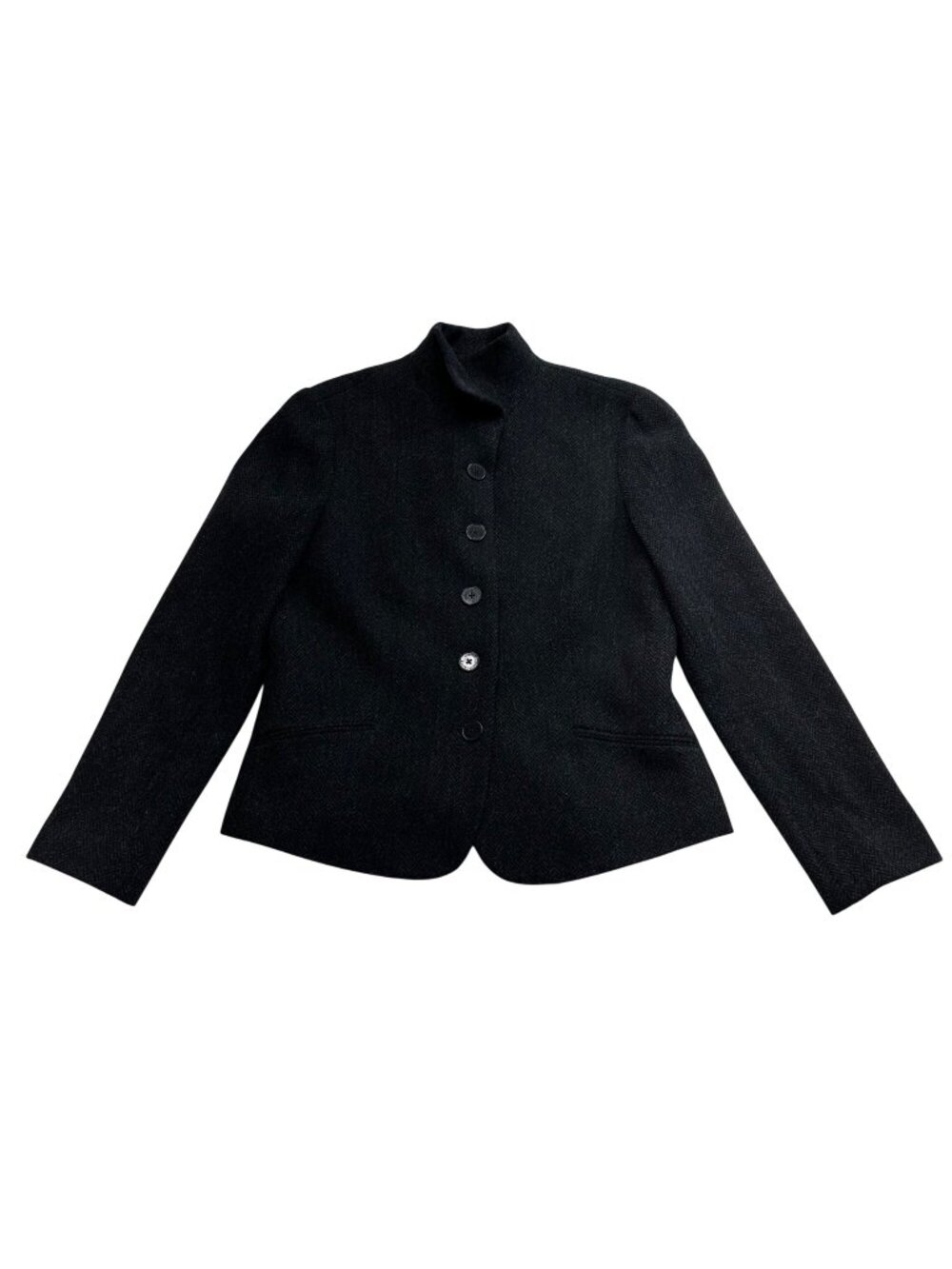 Lauren Ralph Lauren Wool Blend Herringbone Blazer Jacket Size 12 Dark Academia